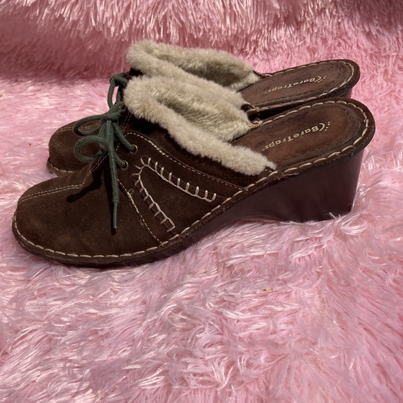 Bare Traps Declare partially lined wedge suede clogs size 8 - Picture 3 of 9